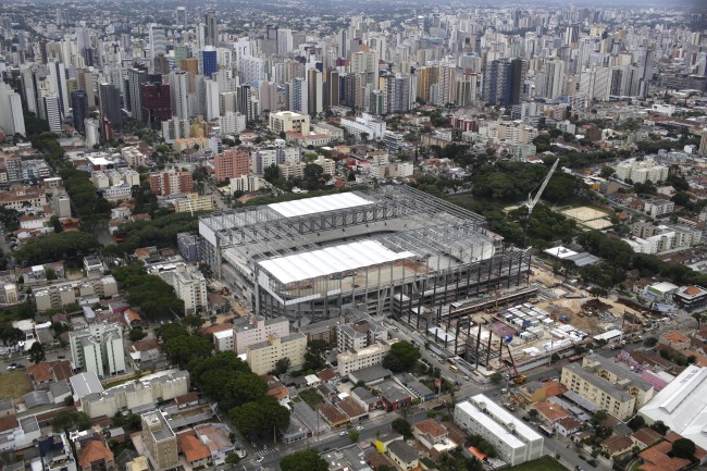 An aerial view of the Arena da Baixada stadium in Curitiba, Brazil   AP-Yonhap News