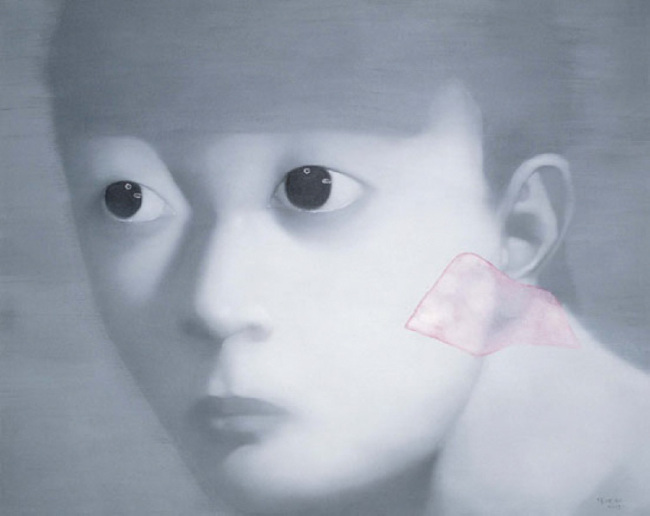 ‘면면 시대의 얼굴’전 중 장샤오강의 유화 Girl, 160x200cm 2010 [사진제공=가나아트]