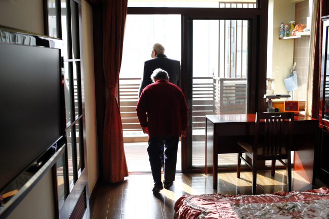 An elderly couple at a retirement community on the outskirts of Shanghai.   Bloomberg