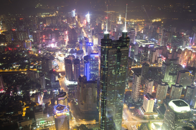 Commercial and residential buildings in the Luohu district of Shenzhen, China.   Bloomberg