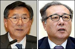 김기문(좌부터/기업인/로만손대표이사사장/중소기업중앙회회장/국세행정위원회위원장),한정화(정무직공무원/교수/한양대학교교수/중소기업청청장)
중소기업계가 갑오(甲午)년 화두로 ‘글로벌’을 꺼내 들었다. 좁은 내수시장에서 벗어나 자유무역협정(FTA)으로 넓어진 경제영토을 확장하고, 창조경제의 주역이 되자는 스스로의 다짐으로 들린다.