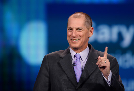 President and CEO of the Consumer Electronics Association Gary Shapiro speaks at the 2014 International CES in the Venetian Las Vegas last week.   Yonhap News