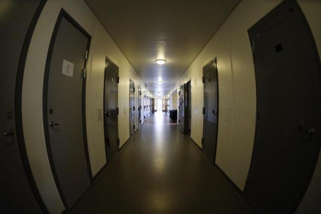A corridor inside the high-security prison in the town of Norrtaelje, Sweden.   AFP