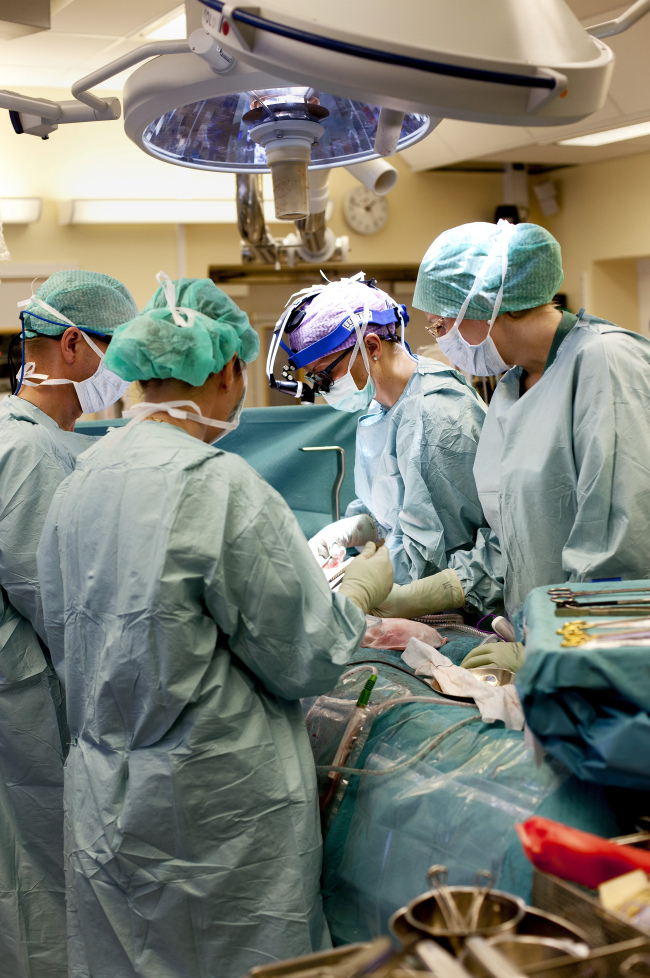 The Swedish research team practices before the operations to transplant wombs at Sahlgrenska Hospital in Goteborg, Sweden.   AP-Yonhap News