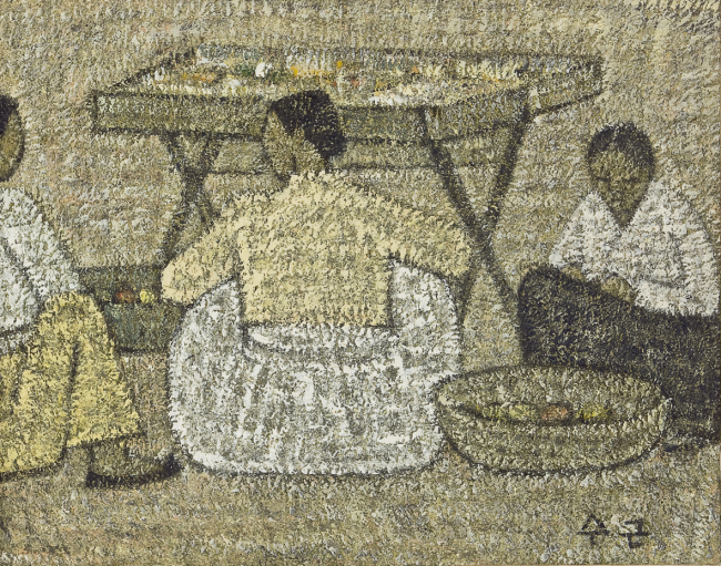 “Street Scene,” 1957 by Park Soo-keun (Gana Art Center)