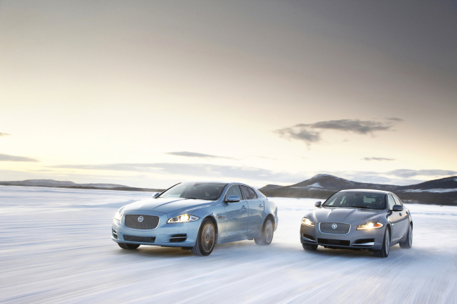 The Jaguar XJ (left) and XF
