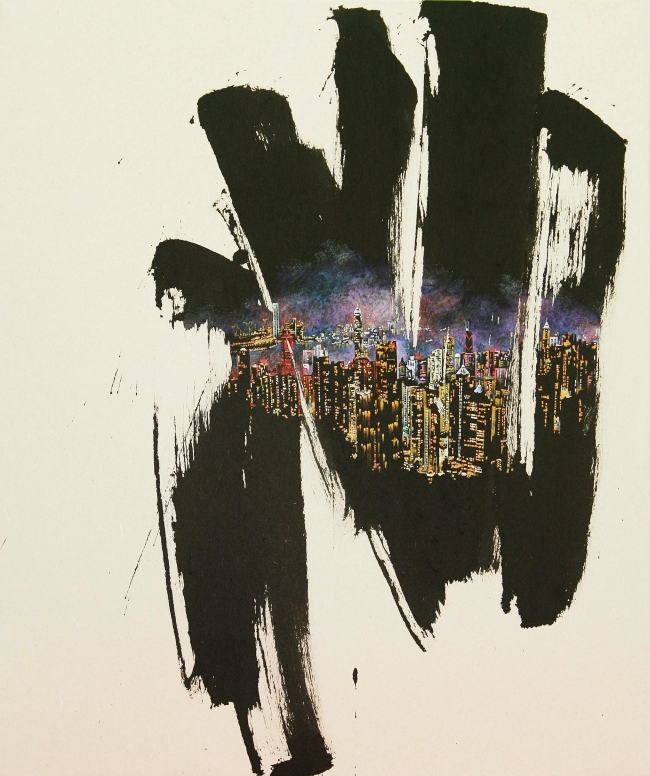 박지은‘Little talk-Hong Kong’ 한지에 먹, 아크릴, 60.7×72㎝, 2013.  [사진제공=오페라갤러리]