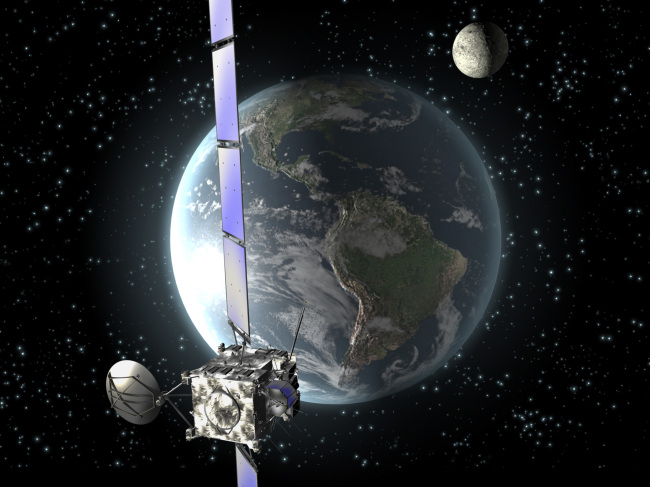 This handout photo from the European Space Agency shows an artist’s rendition of the probe Rosetta.   AFP-Yonhap News