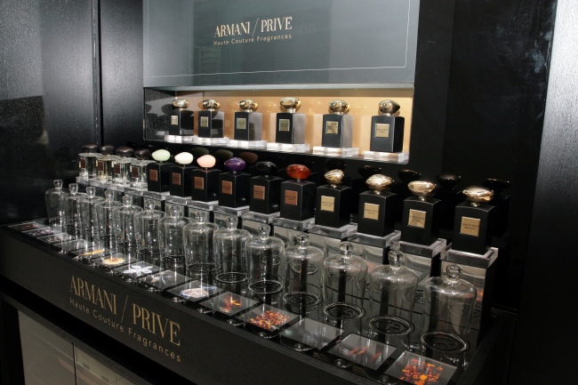 Private perfume bars in the luxury brand sector of Galleria Department Store’s main building.   Galleria Department Store