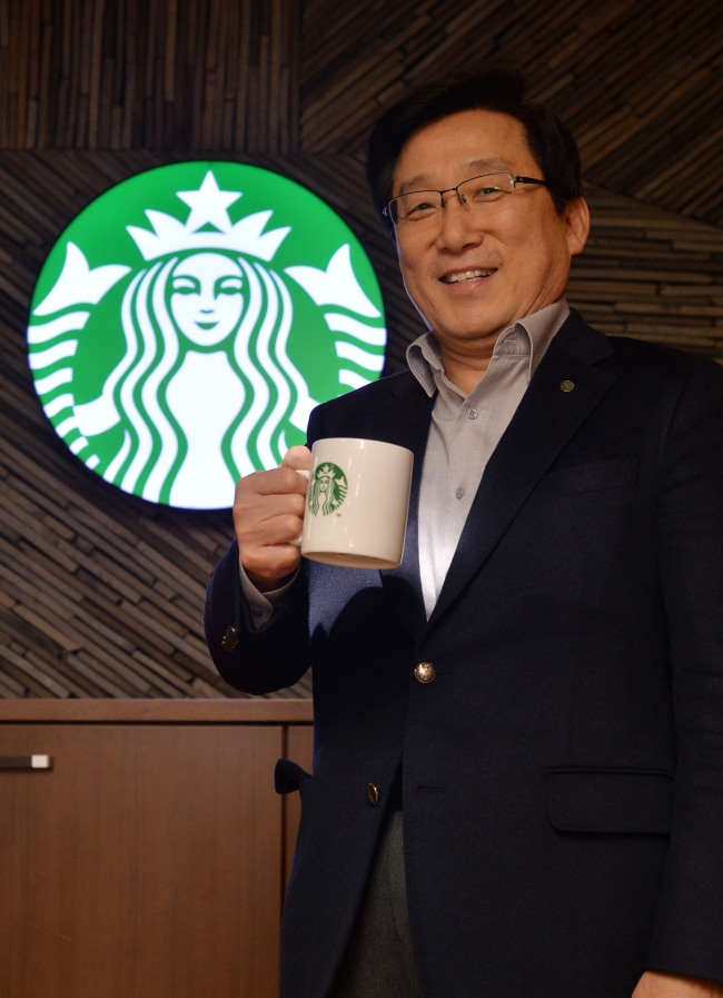 Starbucks President and CEO Lee Seock-koo.   Lee Sang-sub/The Korea Herald