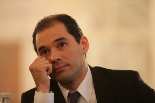 The Bolshoi Theater’s newly appointed music director Tugan Sokhiev gives a press conference.    ITAR-TASS-Yonhap News