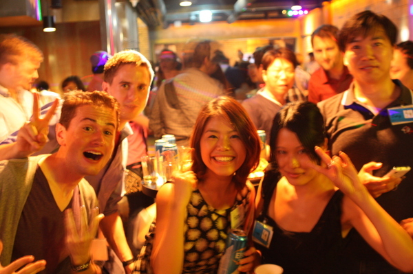 Young people gather at a party organized by Friends In Korea.   FriendsinKorea.com