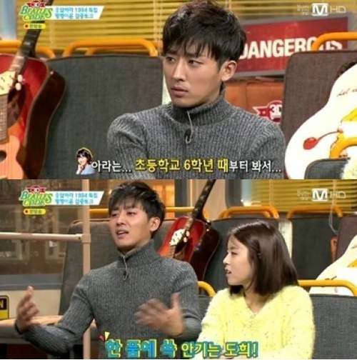 손호준(위부터/영화배우/탤런트),도희(민도희/가수/타이니지)
배우 손호준이 그룹 타이니지 멤버 도희와의 스킨십을 언급했다.