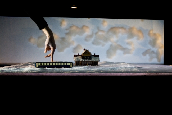 A scene from “Kiss & Cry” by Michele Anne De Mey & Jaco Van Dormael.   LG Arts Center