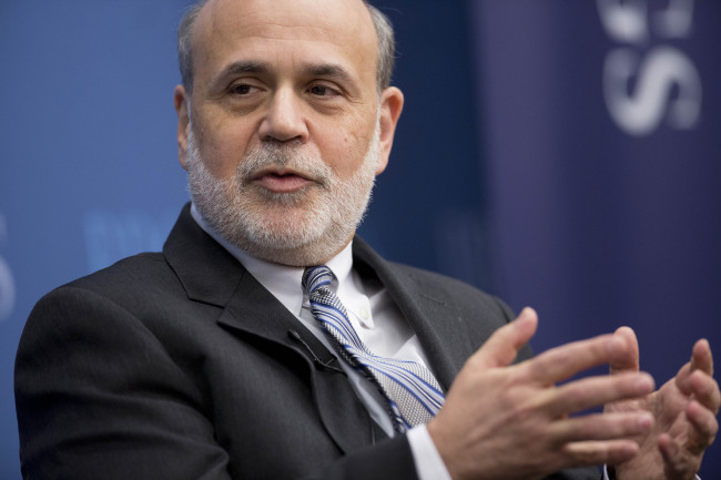 Ben S. Bernanke, former chairman of the U.S. Federal Reserve, speaks during a discussion at the Brookings Institution in Washington, D.C. on Jan. 16.   Bloomberg