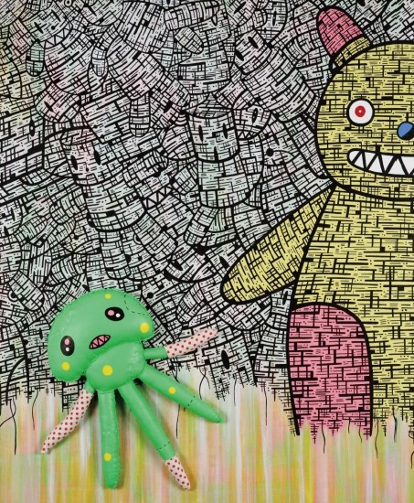 에디강_ confrontation2_mixed media on canvas_130x97cm(부분)_2010