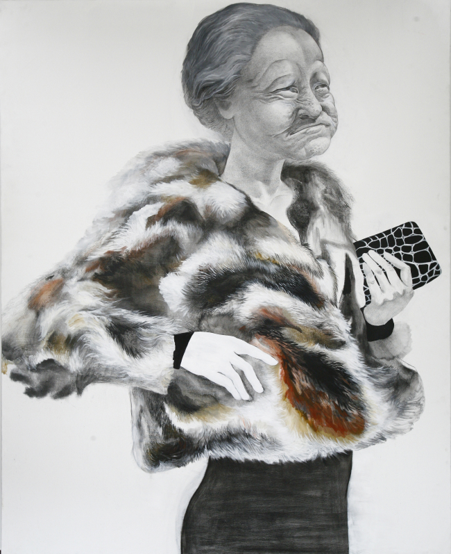 박찬미 ‘실상속의 虛 14’, 캔버스에 아크릴, 먹, 연필, 목탄, 콘테, 파스텔, 162.2×130.3㎝, 2011. [사진제공=화봉갤러리]