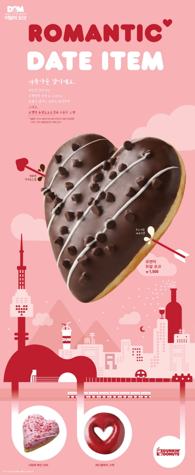 던킨도너츠(www.dunkindonuts.co.kr)가 2월 ‘이달의 도넛’으로 발렌타인데이와 화이트데이를 겨냥한 ‘레드벨벳의 고백’, ‘로맨틱 듀얼 초코’ 등 2종을 출시한다.
던킨도너츠는 올해부터 소비자들이 매달 새로운 도넛을 맛볼 수 있는 이달의 도넛(DOM; Donut of the Month)을 선보인다.