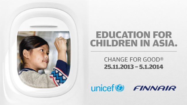 핀에어가 유니세프(UNICEF) 후원을 위해 핀에어 국제선 전 노선에서 모금을 진행했던 ‘사랑의 동전 모으기(Change for Good)’ 캠페인이 성황리에 종료됐다고 5일 밝혔다.
핀에어는 6주간 진행된 이번 행사를 통해 총 5만5490.93유로(한화 약 8100만원)를 모금했다. 또한, 핀에어의 마일리지 멤버십 제도인 ‘핀에어 플러스(Finnair Plus)’ 포인트를 통한 기부를 통해 모은 200만 핀에어 플러스 포인트 역시 유니세프에 기부했다.