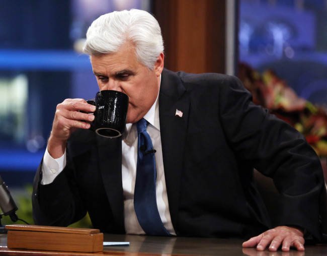 Jay Leno appears during the final taping of NBC’s “The Tonight Show with Jay Leno,” in Burbank, California, Thursday.   AP