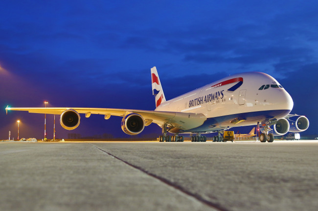 영국항공 A380 항공기.