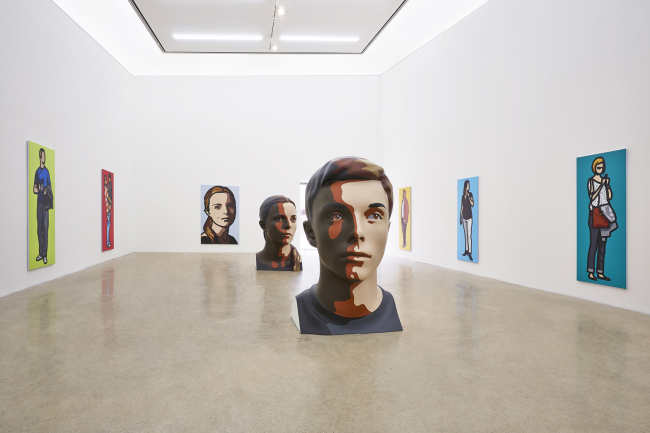 Installation view of Julian Opie’s exhibition at K3 exhibition hall in Kukje Gallery. Keith Park/Kukje Gallery