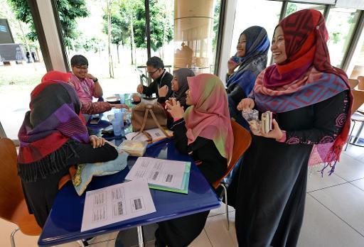 Malaysian students on a break at Newcastle University’s medical school in Nusajaya, southern state of Johor Bahru.   AFP