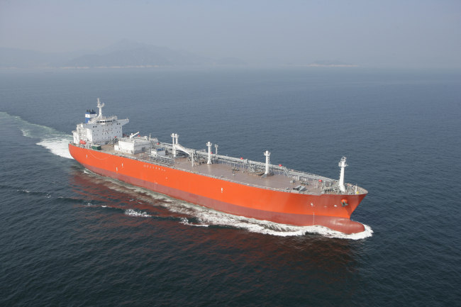An image of a gas carrier built by DSME. DSME