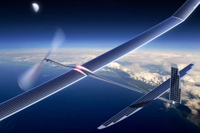 This undated image released by Titan Aerospace shows the company’s Solara 50 aircraft.   AP-Yonhap