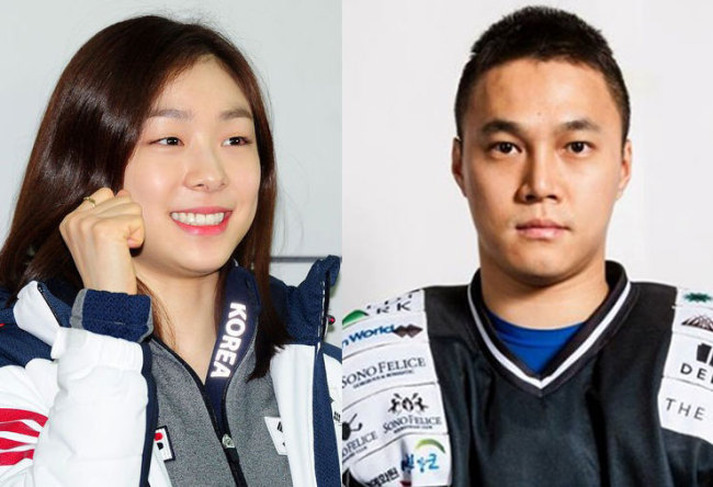 김연아(좌부터/스케이트선수),김원중(아이스하키선수/국군체육부대)
All That Sports, the agency for South Korean figure skater Kim Yu-na, has confirmed on Thursday that the skating star is dating ice hockey player Kim Won-joong.