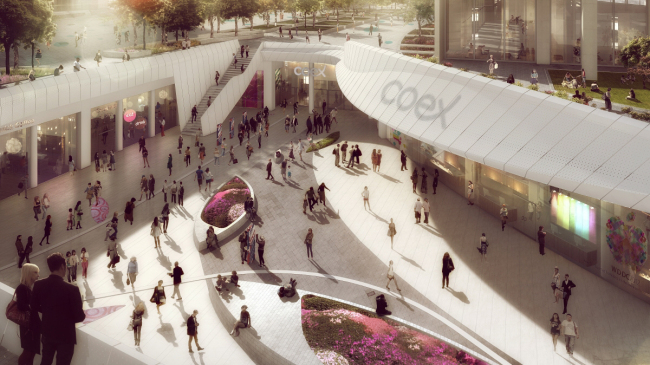 An aerial rendering of the renovated Coex Mall, Asia’s largest underground shopping complex, which will reopen in December   Coex