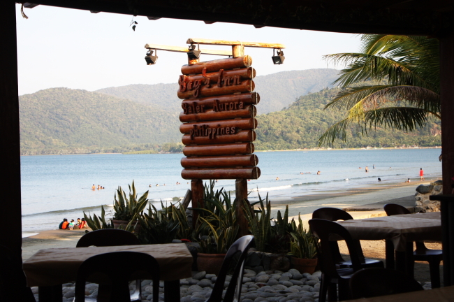 The restaurant at Bay’s Inn offers well-made food and a view of Sabang Beach in Baler, Aurora province, the Philippines. (Matthew Crawford/The Korea Herald)