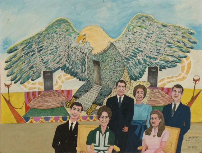 This photo provided by Material Culture shows “President Nixon and Family” by Edger Jean-Baptiste.   AP-Yonhap