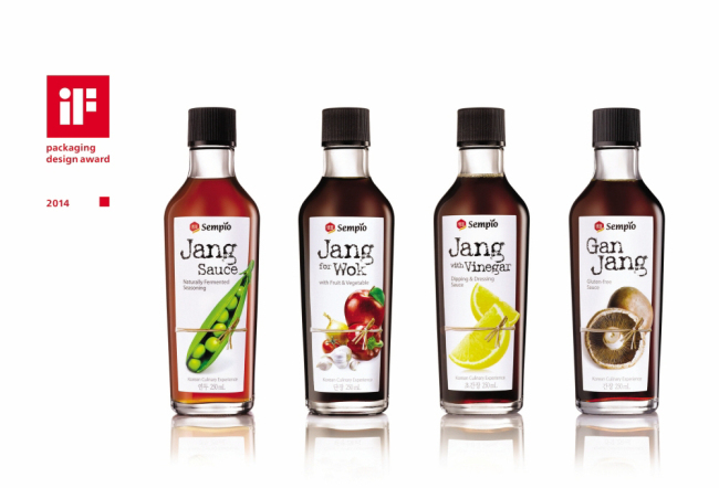 Foodmaker Sempio’s packaging of “Jang,” a series of fermented sauces, received the International Forum Design Award last week.