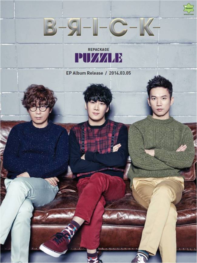 밴드 브릭(Brick)이 미니앨범 ‘퍼즐(Puzzle)’을 12일 발표햇다.
브릭은 밴드 일기예보와 러브홀릭을 이끌었던 싱어송라이터 강현민(베이스)을 중심으로 밴드 피노키오의 보컬 출신 허규(보컬ㆍ기타), 이윤만(드럼)으로 구성된 3인조 밴드다.
