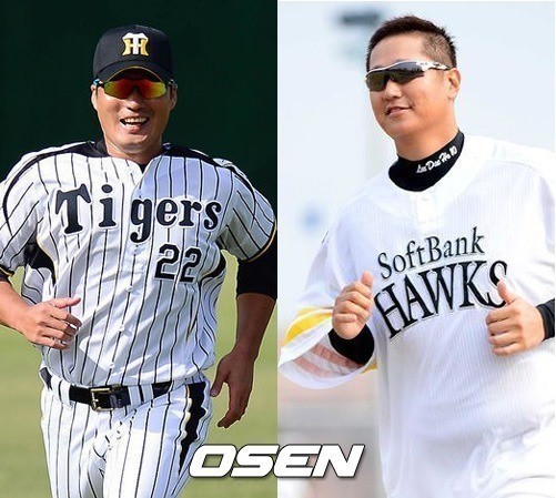 오승환(좌부터/야구선수/한신타이거즈투수),이대호(야구선수/오릭스버팔로스내야수)
오승환(32ㆍ한신 타이거스)과 이대호(32ㆍ소프트뱅크 호크스). 1982년생 개띠 동갑내기 친구는 올시즌 일본 열도에서 새로운 도전에 나선다. 오는 28일 개막되는 일본 프로야구에서 국내 무대에 이은 제2의 성공 신화를 준비하는 것. 일본 무대를 처음 밟는 오승환은 자신이 한국에서 두 차례나 작성한 47세이브 아시아신기록 달성을 선언했다.