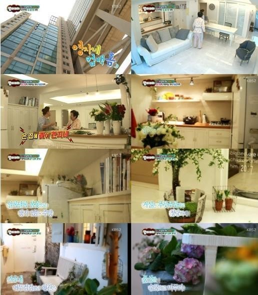 개그우먼 이영자가 봄꽃으로 장식한 자신의 집을 공개했다.
지난 19일 방송된 KBS 2TV예능프로그램 ‘맘마미아’에서는 부모님과 함께 24시간을 보내는 이영자의 모습이 그려졌다.
이날 공개된 이영자의 집은 한강이 내려다보이는 멋진 전망과 화이트 풍의 깔끔하고 모던한 스타일이 눈에 띄었다.
특히 주방은 흡사 북유럽의 집을 그대로 옮겨온 듯한 소품과 컬러풀한 식기구들로 꾸며져 있어 이영자의 여성스러움이 묻어났다.