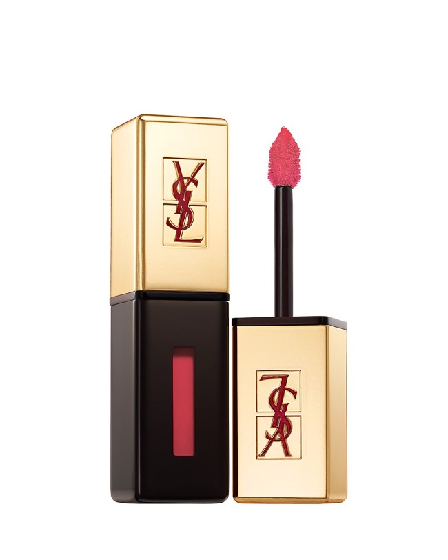 Yves Saint Laurent, the French cosmetics brand
two of the coral lipsticks ― Rouge Pur Couture Vernis A Levres Glossy Stain 105 and Rouge Pur Couture 52