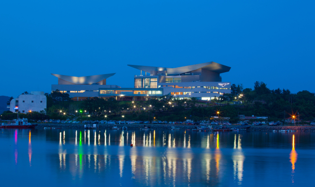 Tongyeong Concert Hall, which serves as a festival hall for the Tongyeong International Music Festival, in Tongyeong, South Gyeongsang Province.   TIMF