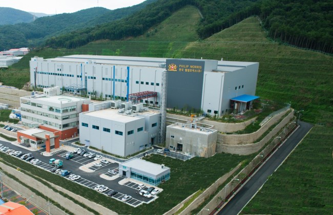 Philip Morris Korea’s manufacturing factory in Yangsan, South Gyeongsang Province. It was expanded in 2012 to be capable of producing 40 billion cigarettes per year.   Philip Morris Korea