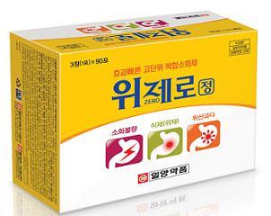 일양약품(대표 김동연)은 방향성 건위 생약성분이 함유된 고단위 복합소화제 ‘위제로 정’<사진> 포장을 하얀색에서 노란색으로 변경해 10일 출시했다.