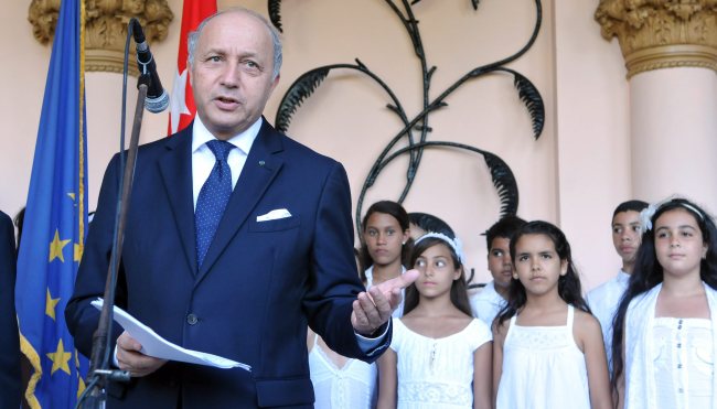 French Foreign Minister Laurent Fabius speaks during a press conference in Havana, Cuba, Saturday.   EPA-Yonhap