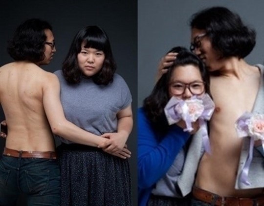 김경진(좌부터/개그맨/가수/원헌드레드),양해림(개그우먼)
개그맨 김경진과 개그우먼 양해림 열애 사실이 공개된 가운데, 김경진이 상의를 탈의한 채 양해림과 함께 찍은 커플 화보가 새삼 화제다.