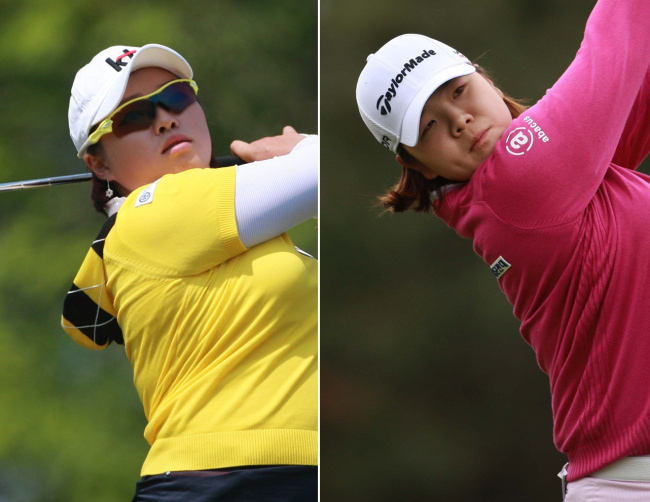 장하나(좌부터/골퍼/BC카드),이민영(골퍼/LIGGOLF)
2014 시즌 한국여자프로골프(KLPGA) 투어에서 나란히 1승씩을 거두며 힘차게 출발한 장하나(22·비씨카드)와 이민영(22)이 시즌 첫 다승을 향해 진검승부를 벌인다.