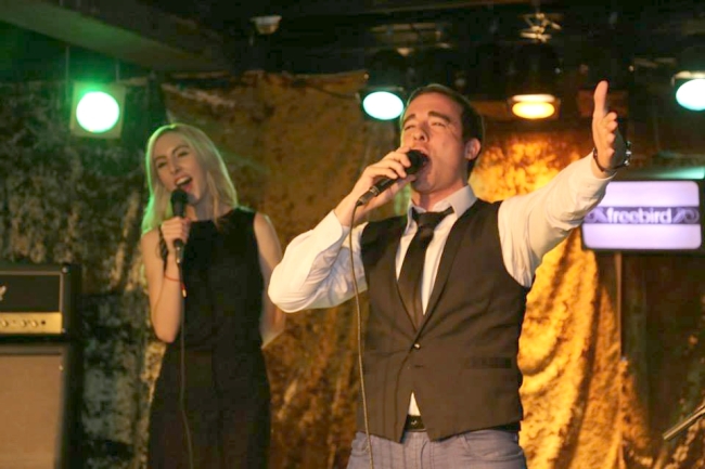 Hosts Bronwyn Mullen and Jesse Day introduce acts during the CLASH event in December.   Shane Pilon