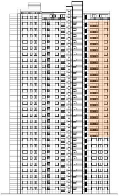 상하부 이형 세대배치 외관