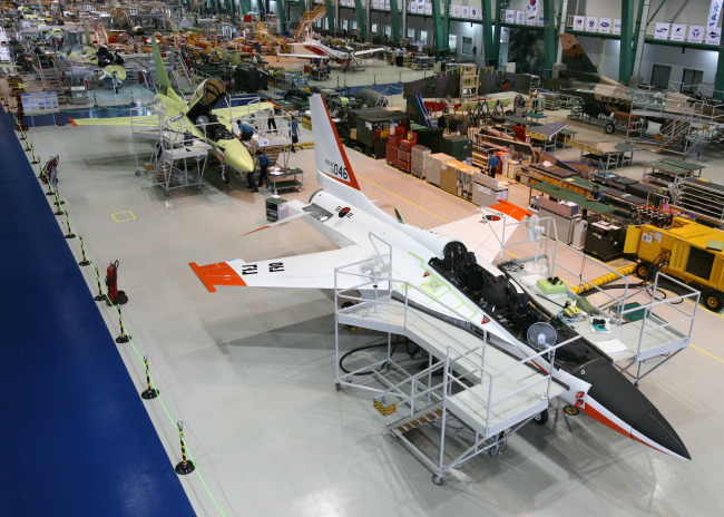 KAI’s final assembly line in Sacheon, South Gyeongsang Province.   KAI