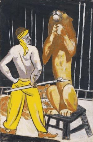 20세기 독일 미술을 대표하는 화가 막스 베크만의 ‘사자 조련사(왼쪽)’. 이 작품은 2011년 쾰른의 한 경매장에서 86만4000유로에 팔렸다.  [자료=FT]