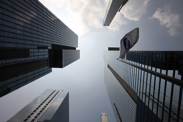 The headquarters of Samsung Group (right), the nation’s largest conglomerate, in Seocho-dong, Seoul   Bloomberg
