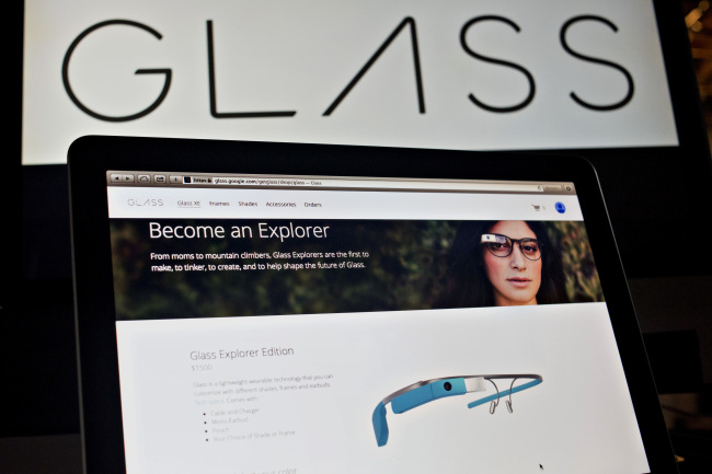 The Google Glass website is displayed on a computer screen in Tiskilwa, Illinois.   Bloomberg